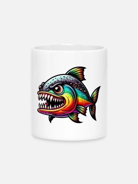 Piranha - Tasse mit Herzhenkel - Weiß
