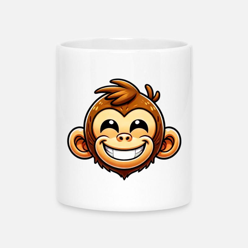 Monkey - Mug with Heart-Shaped Handle - white