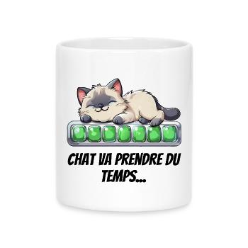 Cat Will Take Time - Cute Kitten - Mug with Heart-Shaped Handle - white - Front