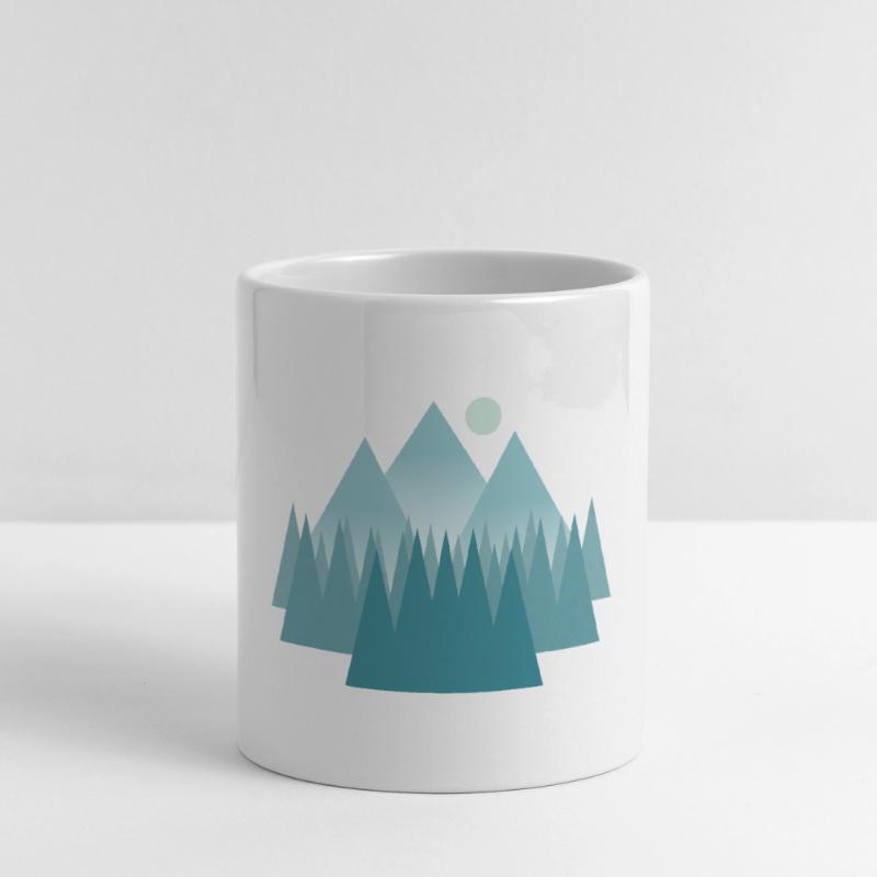 Paysage de montagne astral dans les tons bleus Mug avec anse en forme de cœur