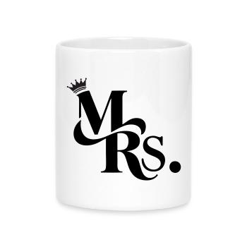 Mrs. & Krone, customizable - Mug with Heart-Shaped Handle - white - Front