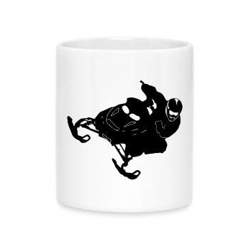 Snowmobil, Snowboarder, Snowboarden, - Tasse mit Herzhenkel - Weiß - Vorne