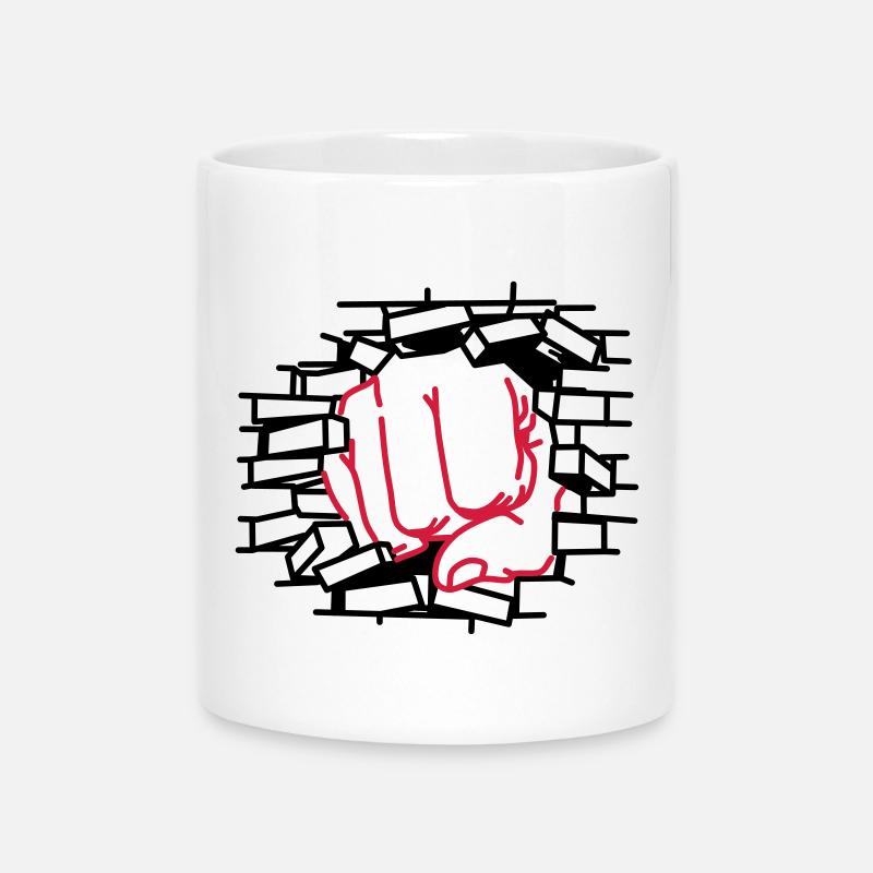Fist dick, fist, beating - Mug with Heart-Shaped Handle - white