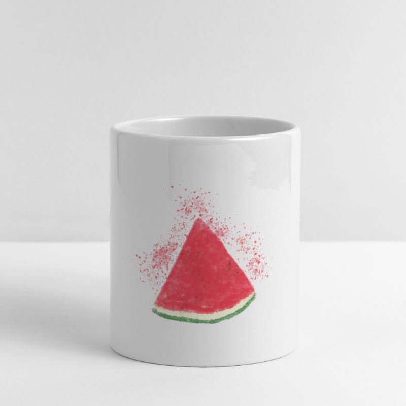 Pastèque, Pastèque, Melon, Aquarelle Mug avec anse en forme de cœur