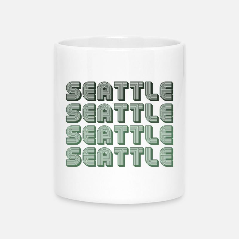 Motif de blocs de Seattle - Mug avec anse en forme de cœur - blanc
