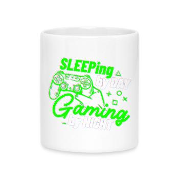 Dormir le jour Jouer la nuit - Mug avec anse en forme de cœur - blanc - Devant