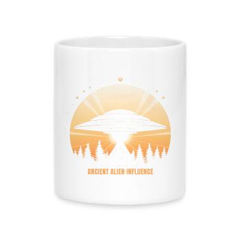 Ancient Alien Influence – UFO Orion Pyramide - Tasse mit Herzhenkel - Weiß - Vorne