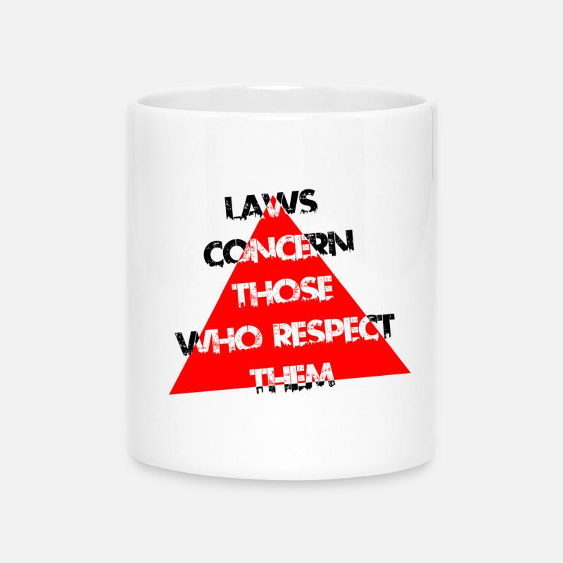 Triangle Rouge Distress Typographie - Mug avec anse en forme de cœur - blanc