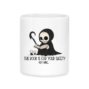 This book is for your safety, not mine - der Tot - Mug with Heart-Shaped Handle - white - Front
