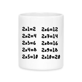 Zwei Multiplikationstabellen - Tasse mit Herzhenkel - Weiß - Vorne