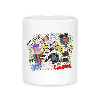 Movie Universe for Cinephiles - Mug with Heart-Shaped Handle - white - Front