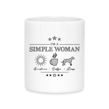 Simple Woman - lustiges Hundeshirt - Tasse mit Herzhenkel - Weiß - Vorne