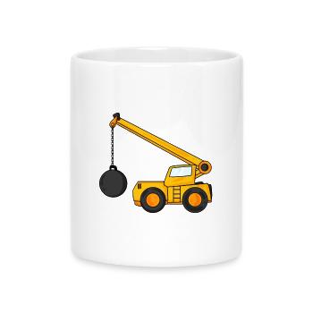Demolition crane - Mug with Heart-Shaped Handle - white - Front