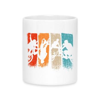 Fünfteilige Action-Silhouetten - Tasse mit Herzhenkel - Weiß - Vorne