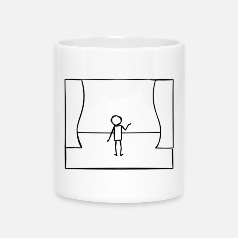 Stage Performance Stick Figure - Mug with Heart-Shaped Handle - white