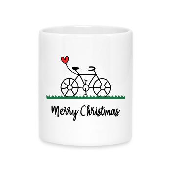 CHRISTMAS. MERRY CHRISTMAS. MERRY CHRISTMAS. NEW YEAR’S DAY - Mug with Heart-Shaped Handle - white - Front