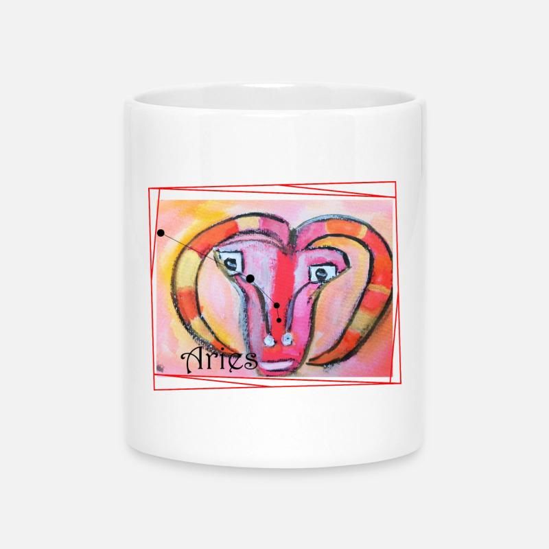 Bélier, Arc-en-ciel, Art céleste - Mug avec anse en forme de cœur - blanc