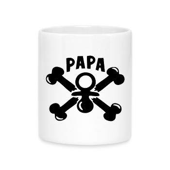 Papa Geburt Pirat Geschenk - Tasse mit Herzhenkel - Weiß - Vorne