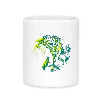 Stylish Panther - Mug with Heart-Shaped Handle - white - Front