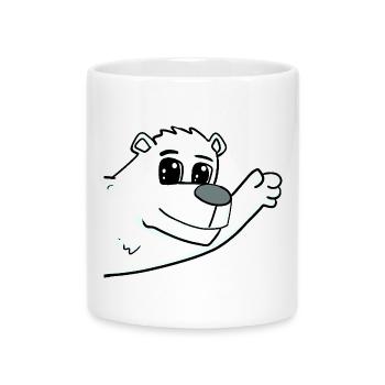 Polarbär Bär Gruß - Tasse mit Herzhenkel - Weiß - Vorne