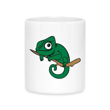 Lui das Chamäleon, dreifarbig - Tasse mit Herzhenkel - Weiß - Vorne