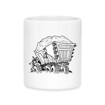 0956 Sattelzug SAND - Tasse mit Herzhenkel - Weiß - Vorne