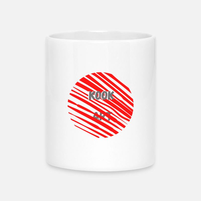#2-Planet KOOK ART - In Red and Grey - Mug with Heart-Shaped Handle - white