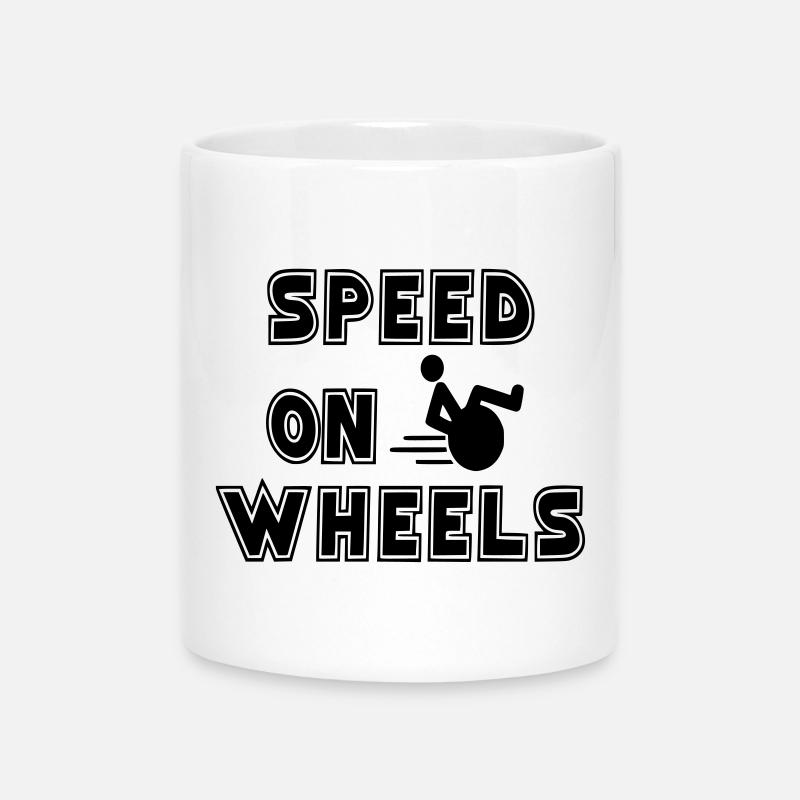 Speed on wheels for real fast wheelchair users # - Mug with Heart-Shaped Handle - white