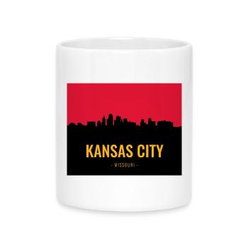 Kansas City Skyline Silhouette - Mug with Heart-Shaped Handle - white - Front