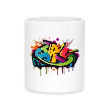graffiti d’art urbain coloré cool comme STYLE-WRITING - Mug avec anse en forme de cœur - blanc - Devant