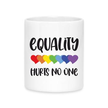 LGBT Pride Month - Equality Hurts No One - Mug with Heart-Shaped Handle - white - Front