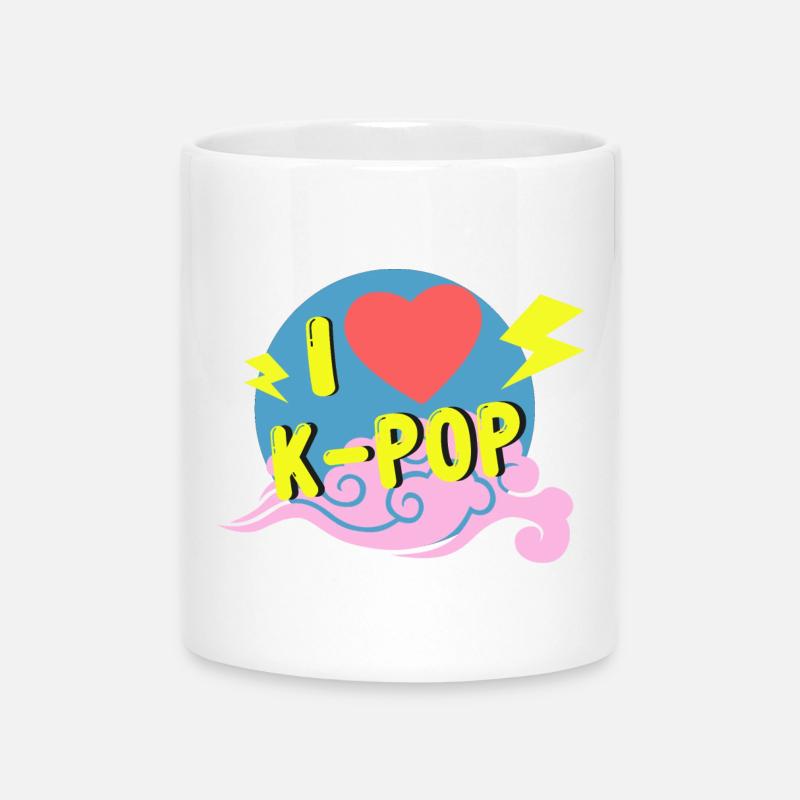 I love Kpop - Mug with Heart-Shaped Handle - white