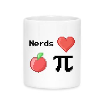 Les nerds adorent Apple Pi Pi Dictons Math S Pixel - Mug avec anse en forme de cœur - blanc - Devant