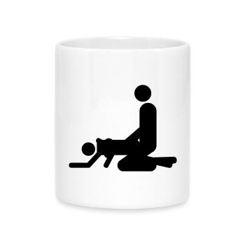 de l'arrière - Mug avec anse en forme de cœur - blanc - Devant