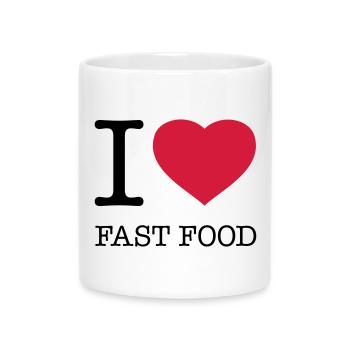 J’AIME LA RESTAURATION RAPIDE Foodie - Mug avec anse en forme de cœur - blanc - Devant