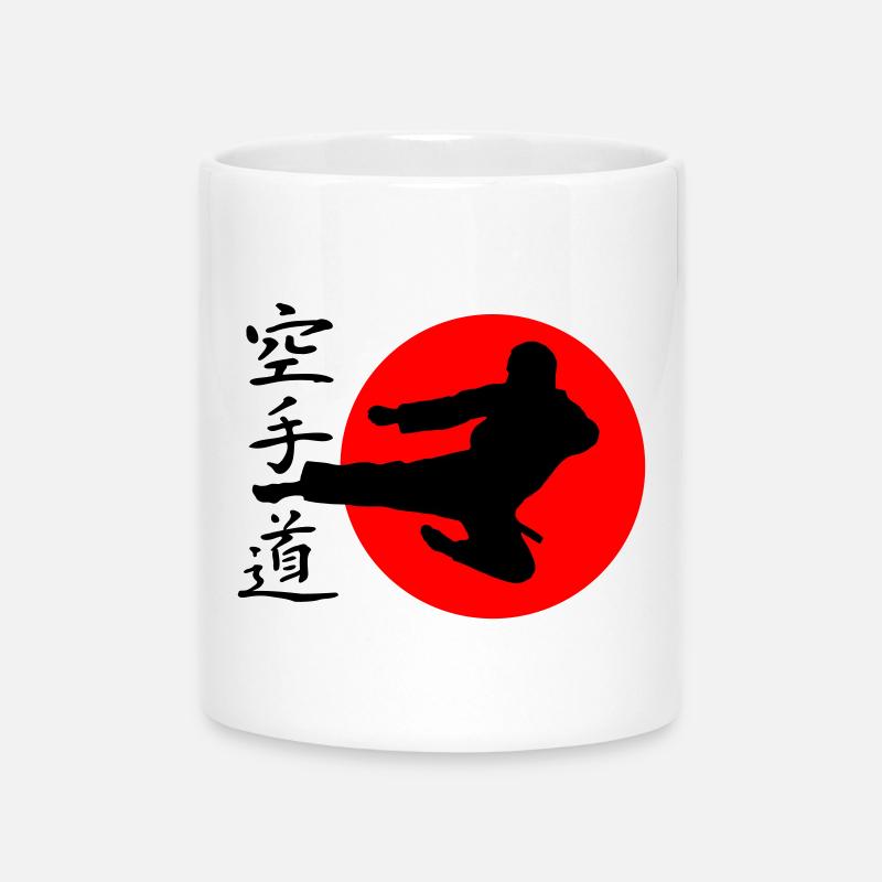 Karate Yokotobigeri - Mug with Heart-Shaped Handle - white