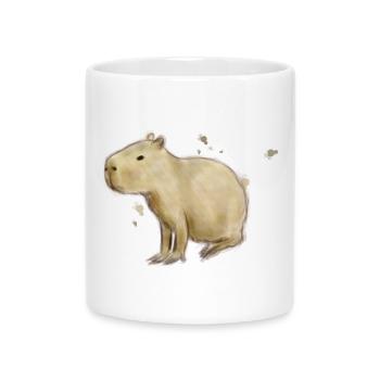 Capybara - Tasse mit Herzhenkel - Weiß - Vorne