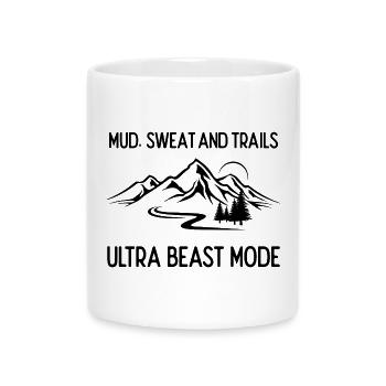 Ultra Running - Mud, Sweat and Trails - Mug with Heart-Shaped Handle - white - Front
