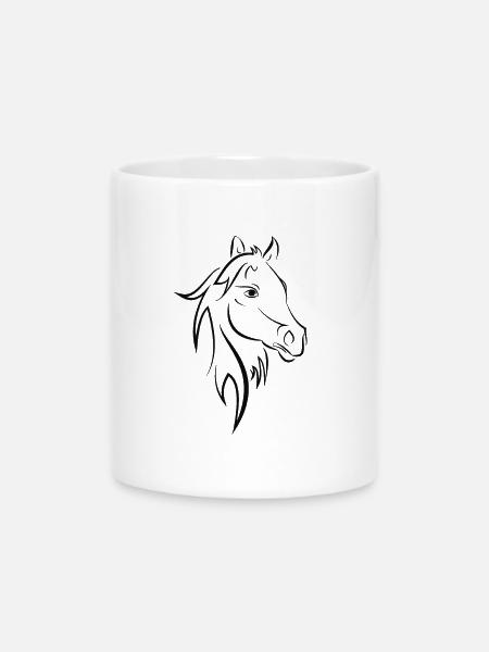 Pferd - Tasse mit Herzhenkel - Weiß