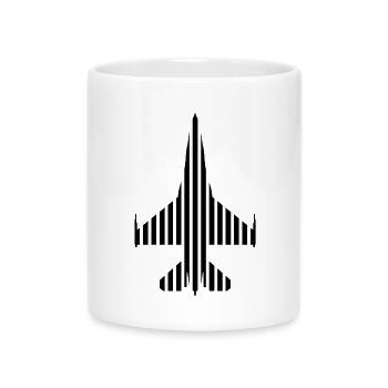 F-16 Viper / Kampf Falcon Jet-Jagdflugzeug / F16 - Tasse mit Herzhenkel - Weiß - Vorne