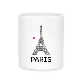 Eiffelturm Paris Strichzeichnung - Tasse mit Herzhenkel - Weiß - Vorne