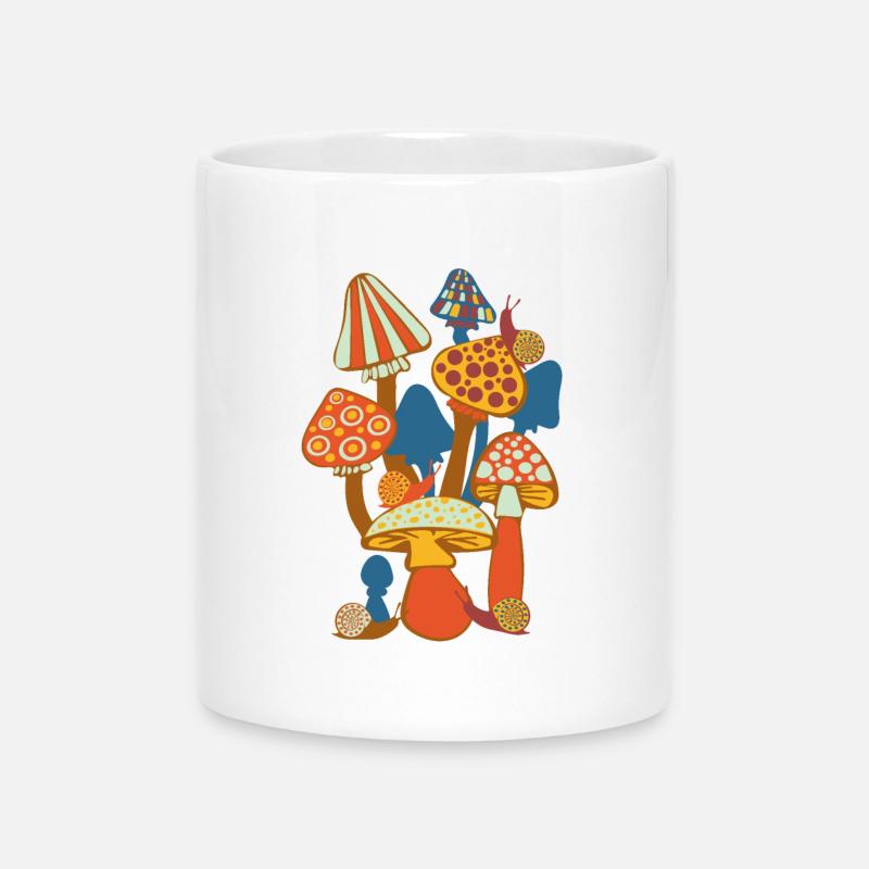 Champignons Poster champignons - Mug avec anse en forme de cœur - blanc