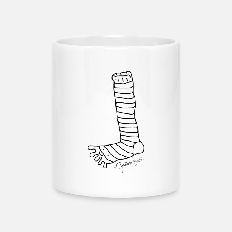 Stripetoesock - Tibiale Polymitum - Mug avec anse en forme de cœur - blanc
