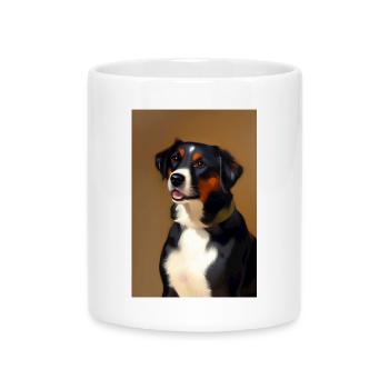 Hunde Bild - Tasse mit Herzhenkel - Weiß - Vorne