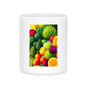 Fruit - Mug with Heart-Shaped Handle - white - Front