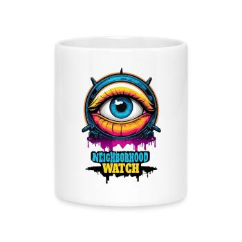 Neighborhood Watch - Mug with Heart-Shaped Handle - white - Front