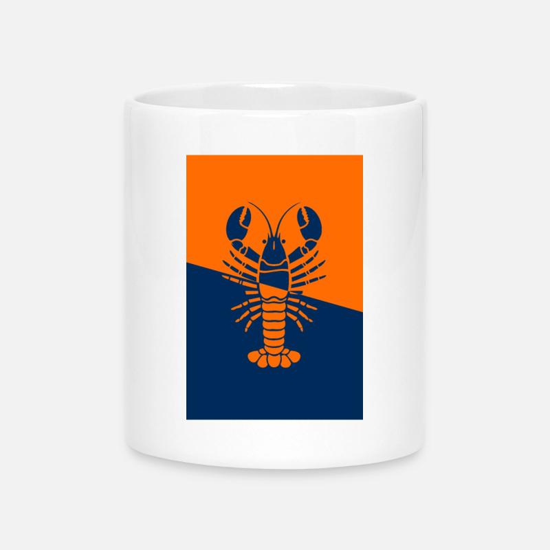 Poster Lobster orange blue - Mug with Heart-Shaped Handle - white