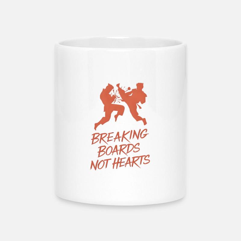 Breaking Boards Not Hearts - Mug with Heart-Shaped Handle - white