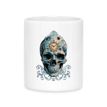 Le crâne du temps : chiffres romains - Mug avec anse en forme de cœur - blanc - Devant