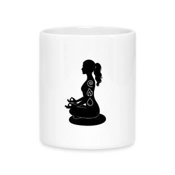 Éléments Méditation – Feu, Eau, Air, Terre, Yoga - Mug avec anse en forme de cœur - blanc - Devant